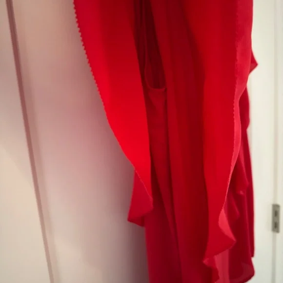 LOFT Red Ruffle Sleeve Blouse - Picture 3 of 5